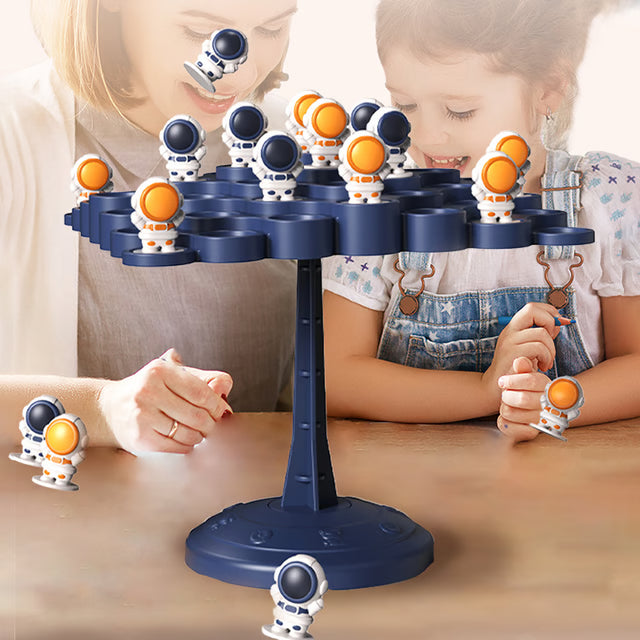 Kids Balance Tree Board Game with Astronaut Frog Stacking Toy