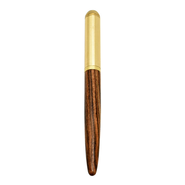 Luxury Retro Wood Bronze Fountain Pen Wooden Office Writing Calligraphy Pen for Business, Art, and Stationery Gift
