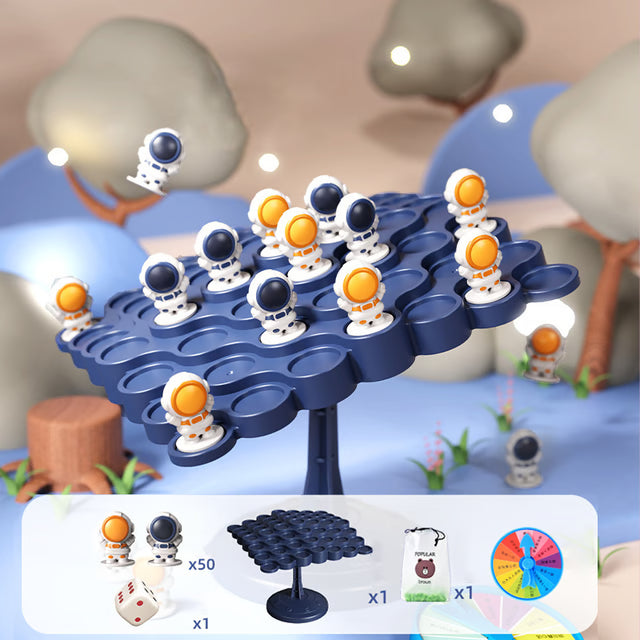 Kids Balance Tree Board Game with Astronaut Frog Stacking Toy